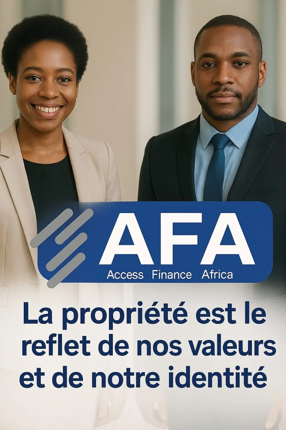 Professionnels en portrait avec logo AFA